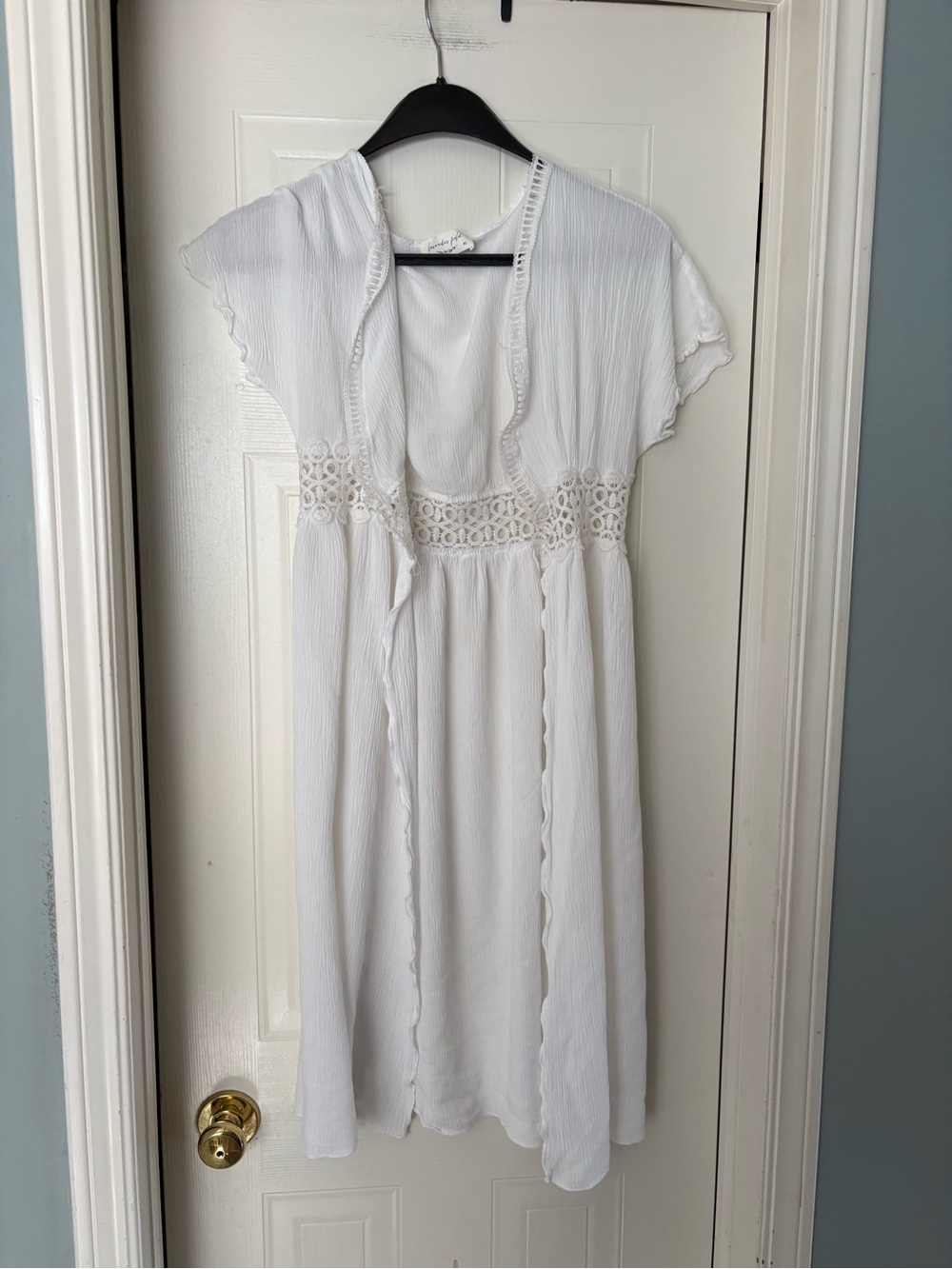 White Crochet Waist Summer cover up